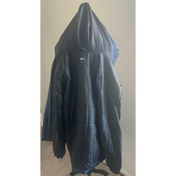 Vans The Men’s Westmark MTE Blue Hooded Pockets Zip Up and Snap Parka Jacket M - Picture 11 of 16